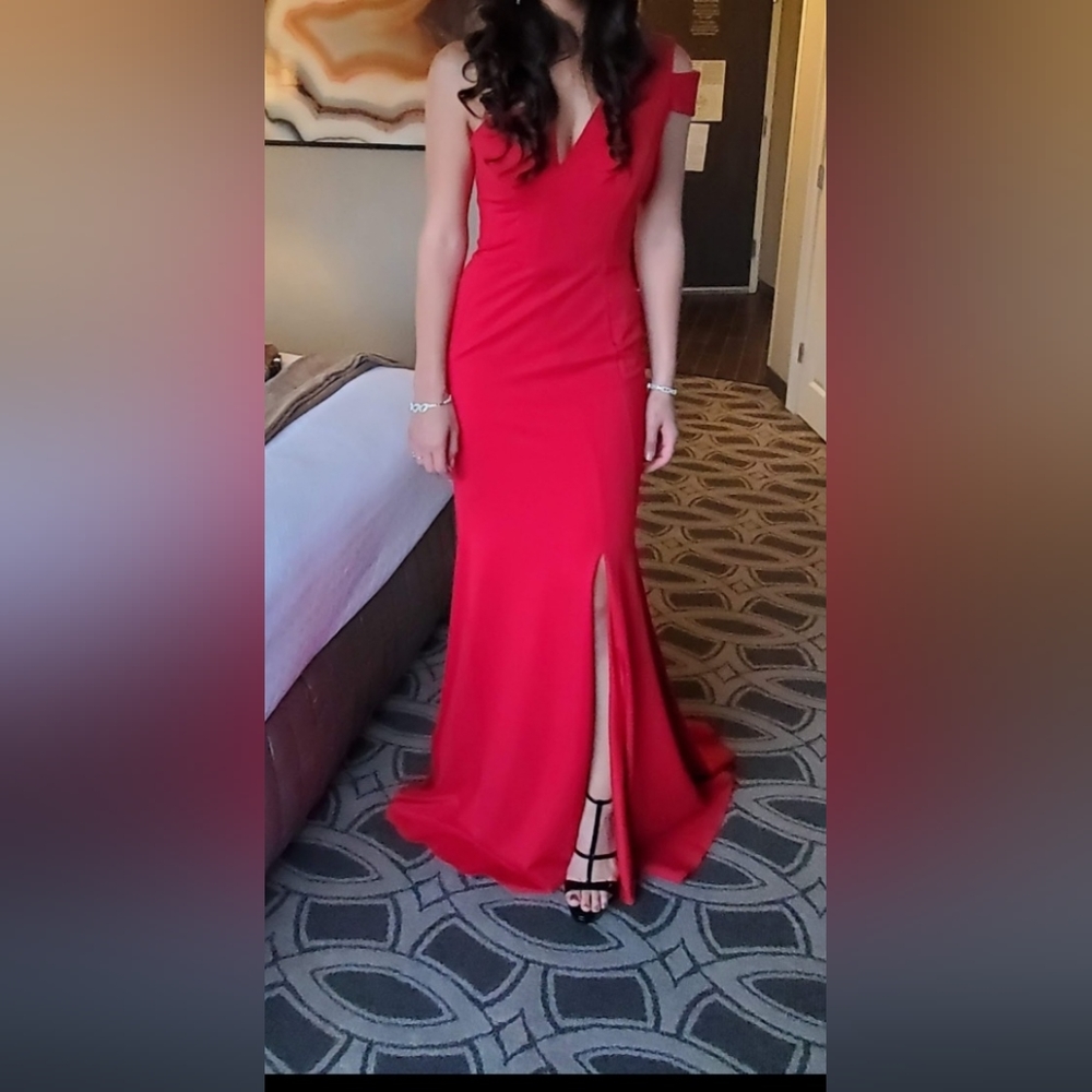 Jovani Assymetrical Red gown - sz 4
